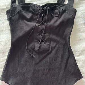 Free People Philo Lace Up Bodysuit